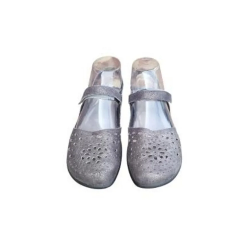 39 NAOT Arataki Gray Shimmer Slingback Flat Sandal Clog Loafer Women 8 to 8.5 - Picture 6 of 16
